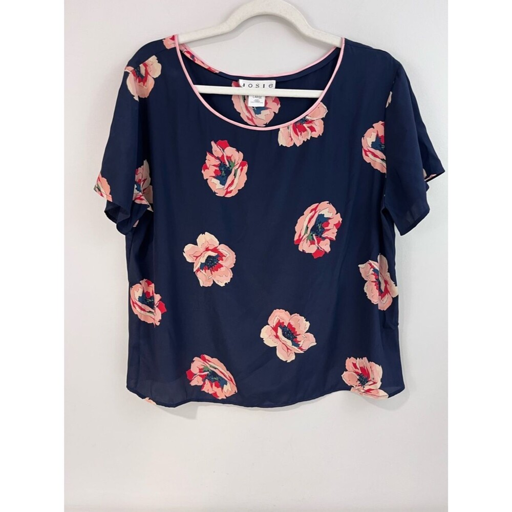 Vintage Josie Poppy Floral Top Size Large